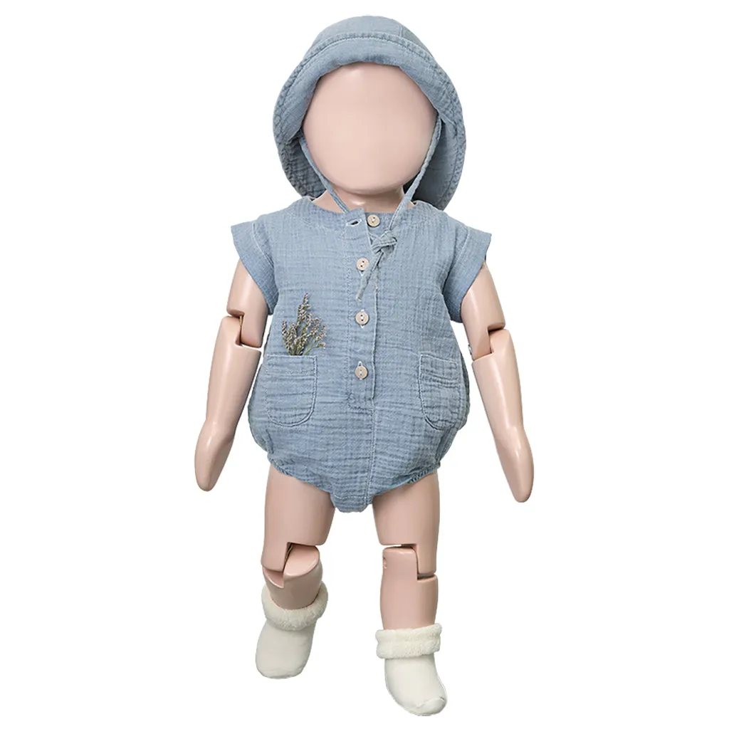 1  In The Family Baby Carlo Romper Denim Blue