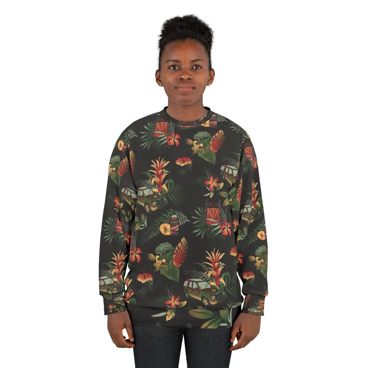 90s Jurassic Dinosaur Print Sweatshirt | Retro Movie Merchandise