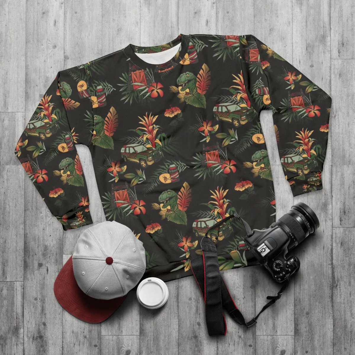 90s Jurassic Dinosaur Print Sweatshirt | Retro Movie Merchandise