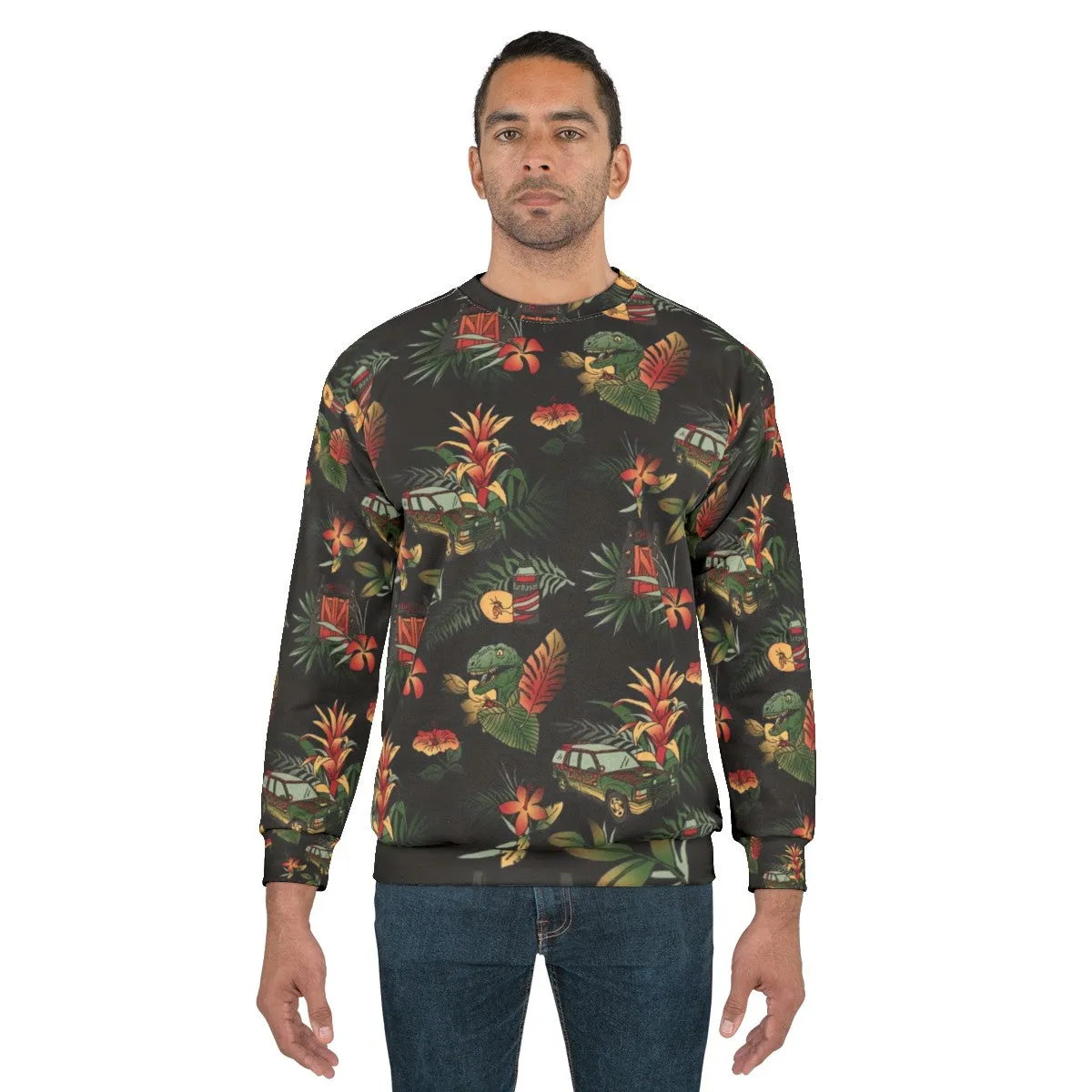 90s Jurassic Dinosaur Print Sweatshirt | Retro Movie Merchandise
