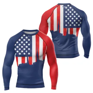 American Flag Men's Long Sleeve Rash Guard