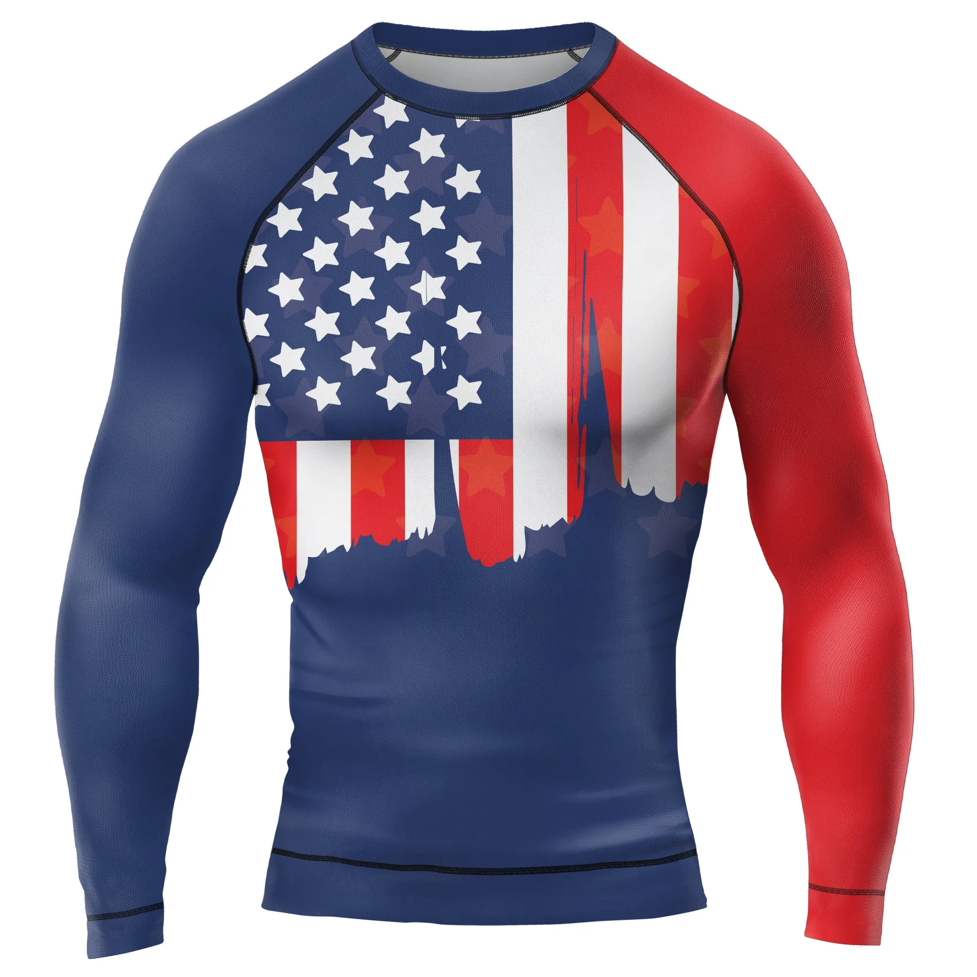 American Flag Men's Long Sleeve Rash Guard
