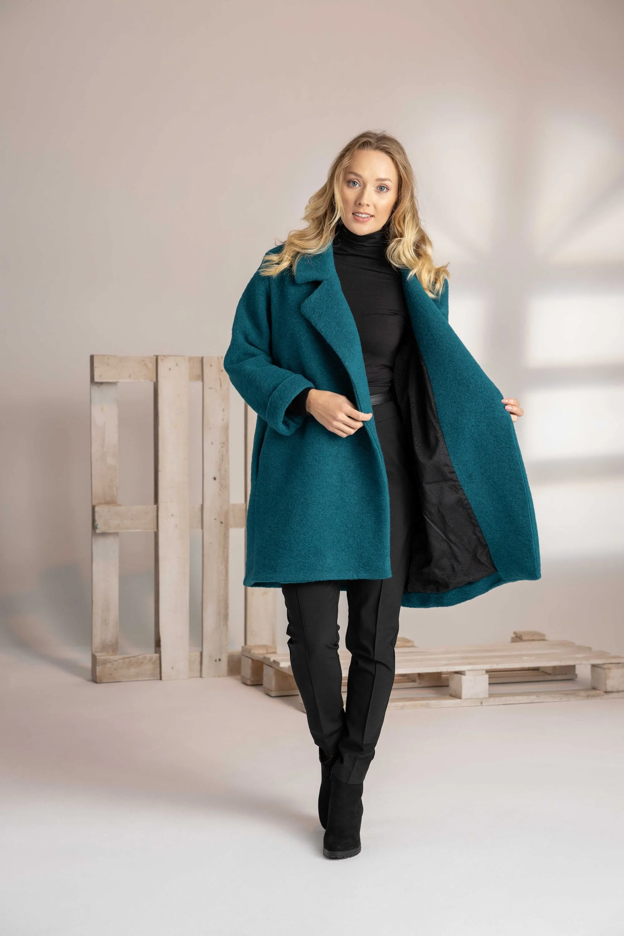 Autumn/Winter Textured Oversized Coat