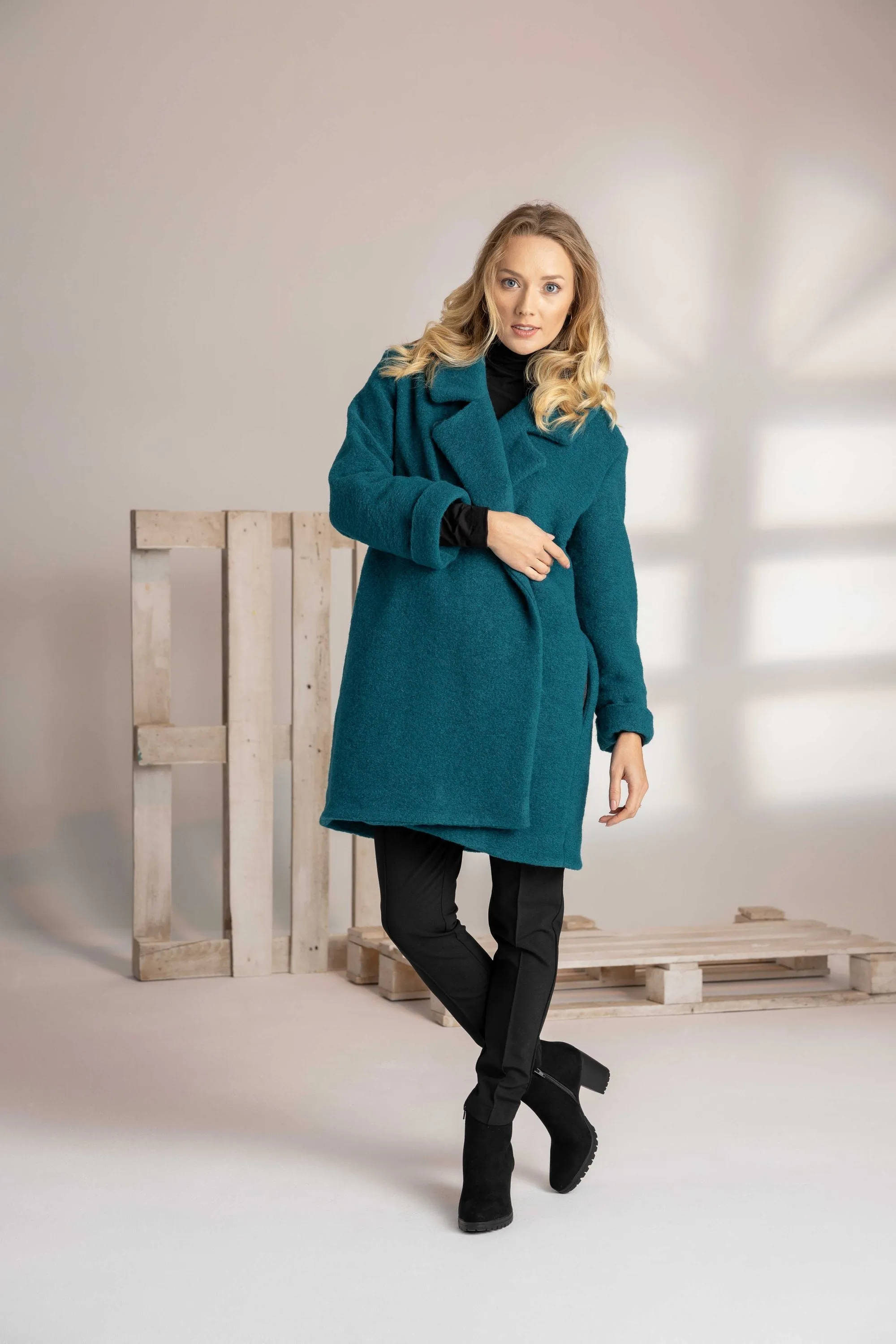 Autumn/Winter Textured Oversized Coat