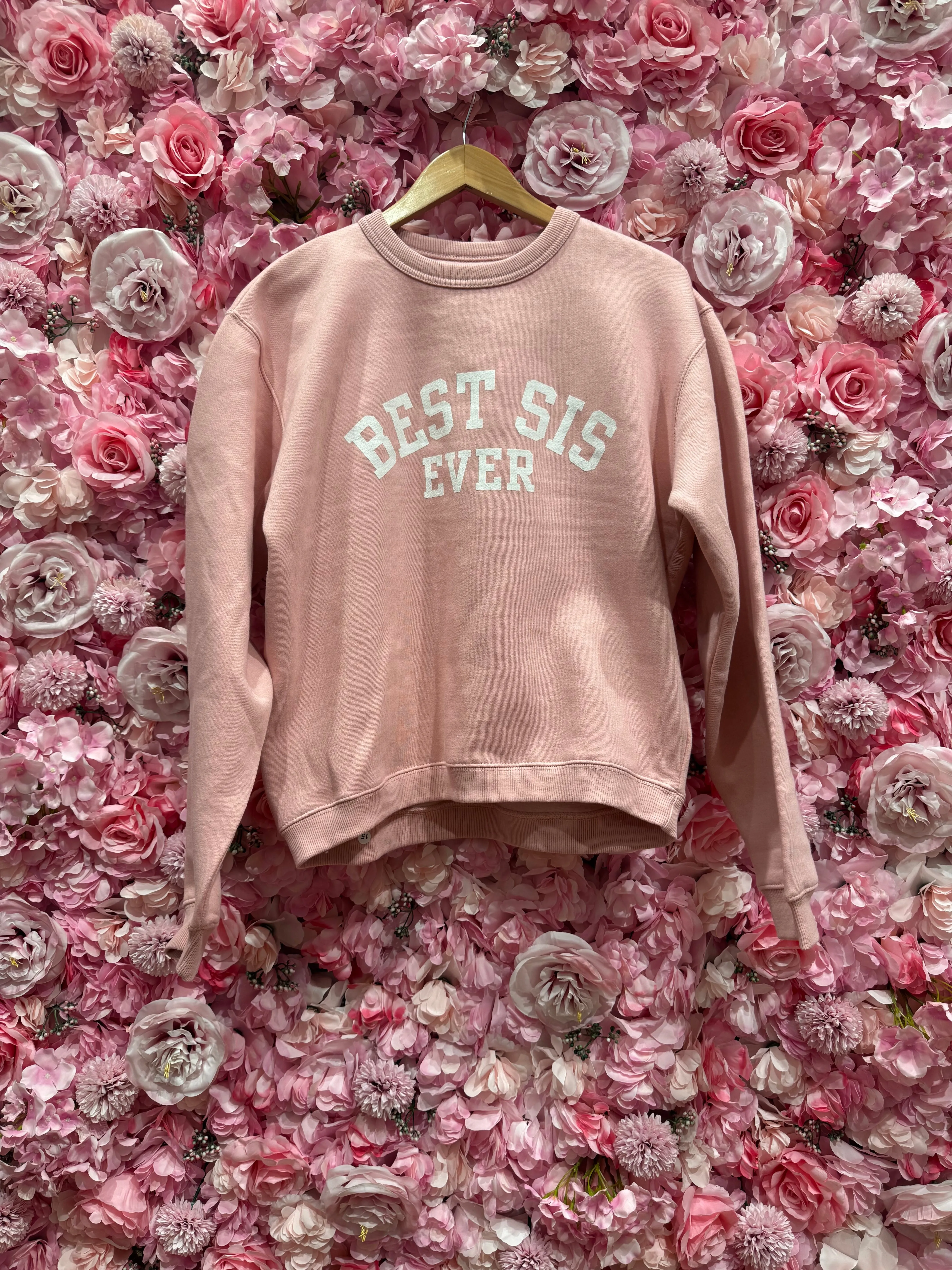 Best Sis Collegiate Sweatshirt - Dusty Rose