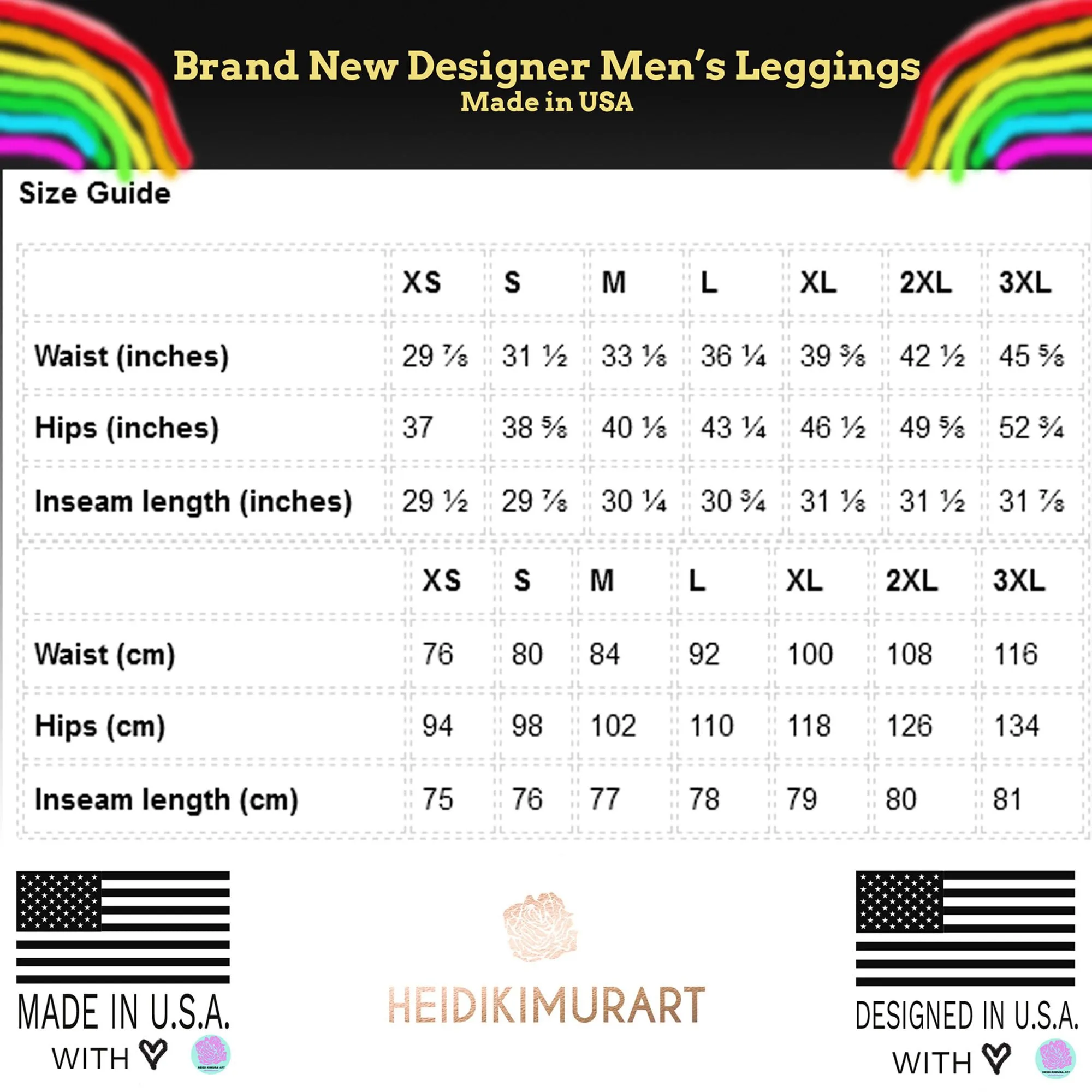Blue Yellow Abstract Men's Leggings, Best Modern Minimalist Premium Meggings Running Tights-Made in USA/EU