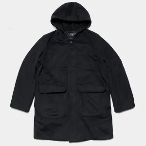 BZEN M.3057 DELON-DUF REGULAR FIT 5 POCKET 36" BACK LENGTH WOOL BLEND DUFFLE COAT-DARK GREY
