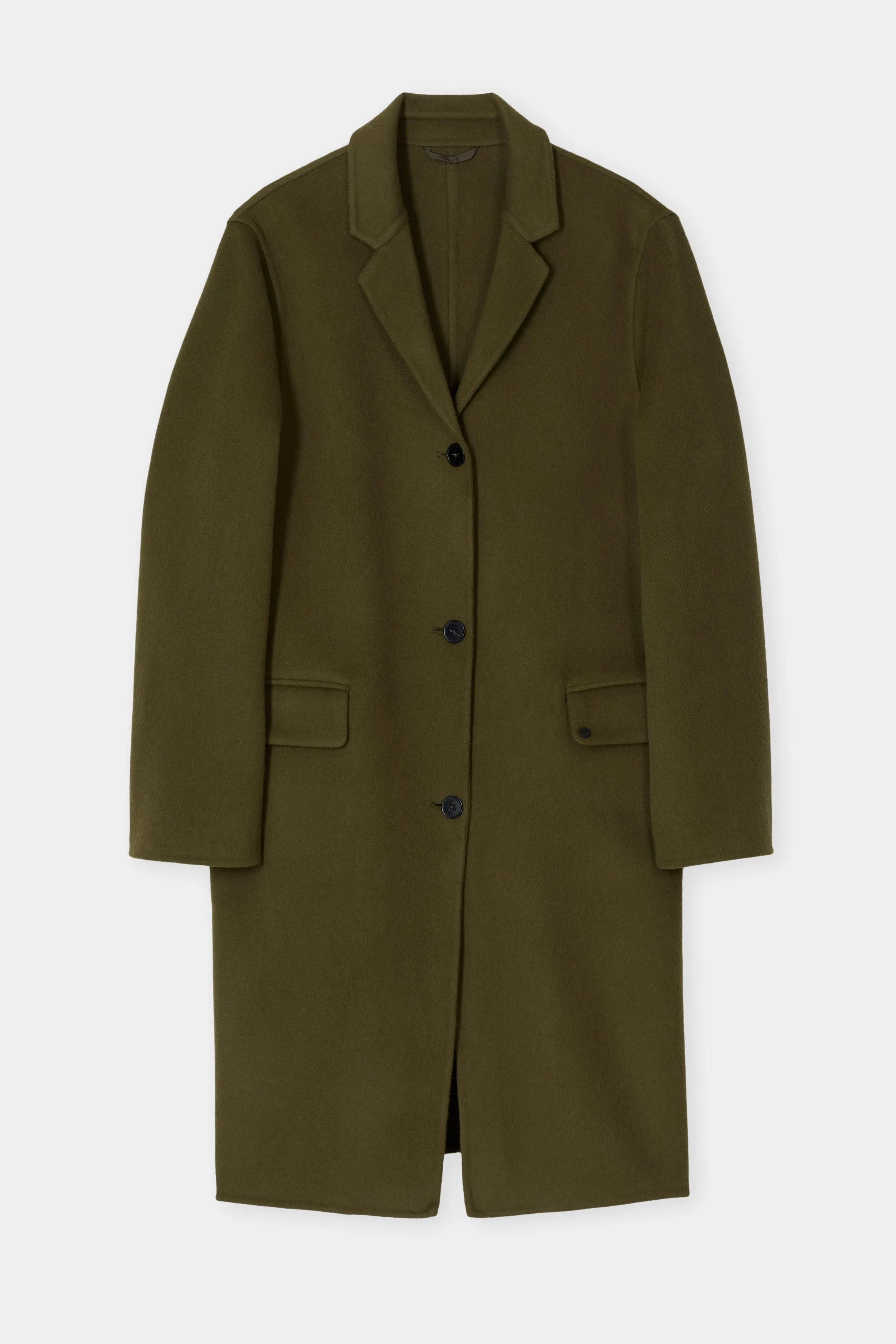 Closed Wool Coat - Clover Green