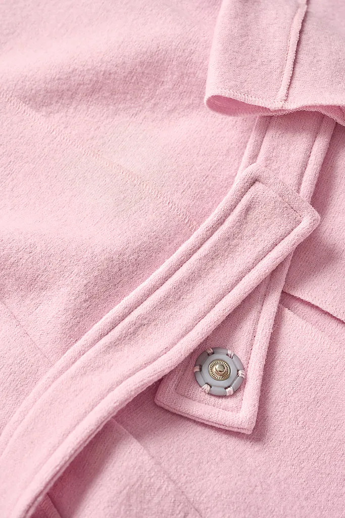 COCO Baby Pink Summer Wool Cardigan Coat