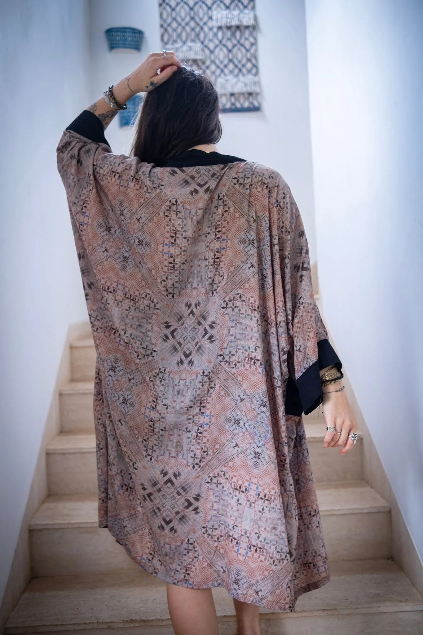 Digital Print Kimono ~ spacy beige