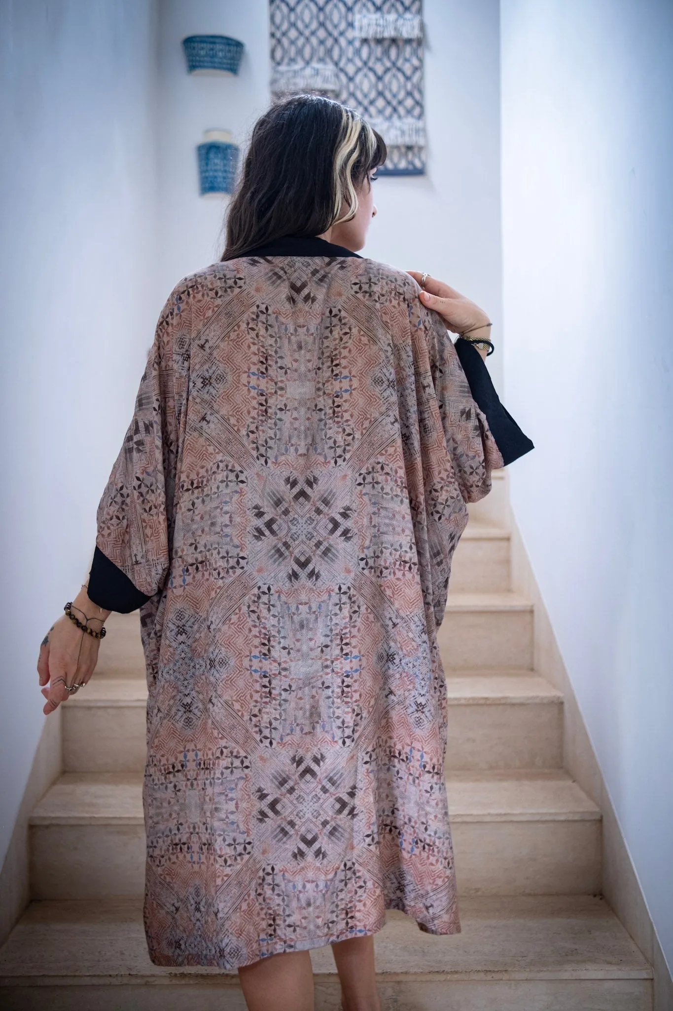 Digital Print Kimono ~ spacy beige