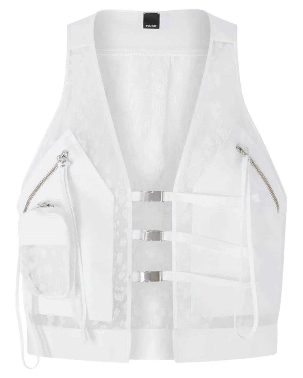 Gilet Brad in Rete e Tessuto Tecnico con Tasche e Ganci