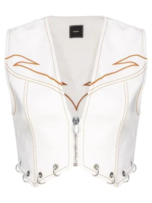 Gilet "Dracula" con Ricamo Tribale e Dettagli in Metallo