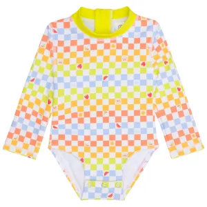 Girls Long Sleeve Surf Suit (One Piece Bodysuit) | "Gamified"
