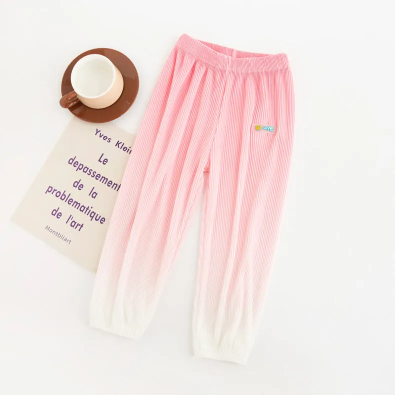 Gradient Pit Stripe Kids Summer Jogger Pants
