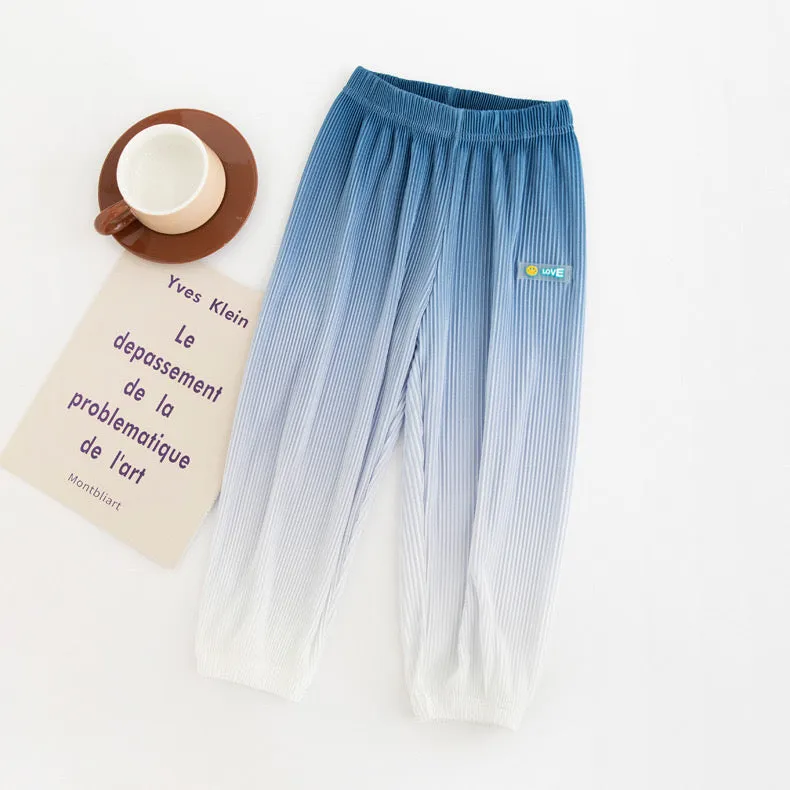 Gradient Pit Stripe Kids Summer Jogger Pants