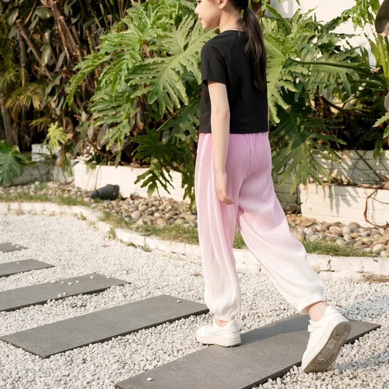 Gradient Pit Stripe Kids Summer Jogger Pants