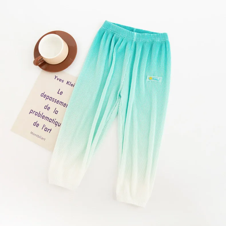 Gradient Pit Stripe Kids Summer Jogger Pants
