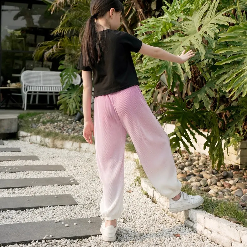 Gradient Pit Stripe Kids Summer Jogger Pants