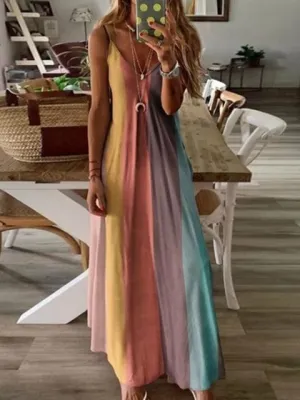 Gradient V-neck Maxi Dress