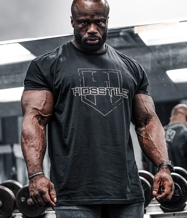 GYM BUDDY HOSTILE ARNOLD FIT MUSCLE FITNESS T SHIRTS