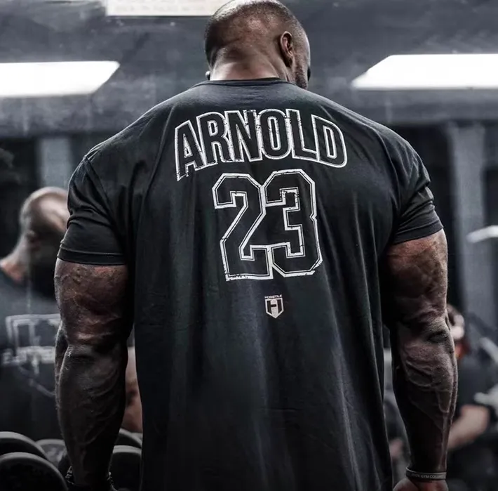 GYM BUDDY HOSTILE ARNOLD FIT MUSCLE FITNESS T SHIRTS