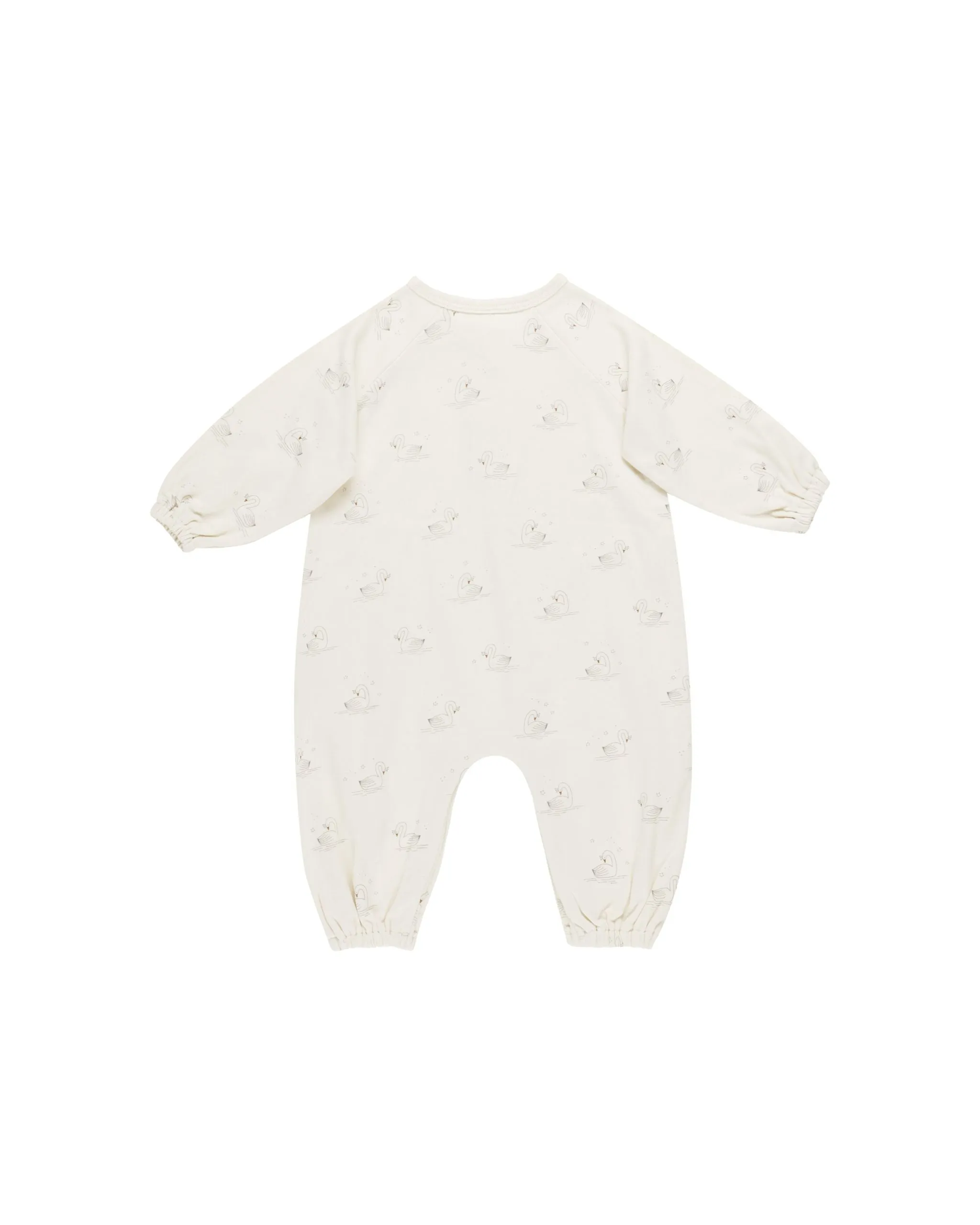 Henley Bubble Jumpsuit in Ivory/Swans
