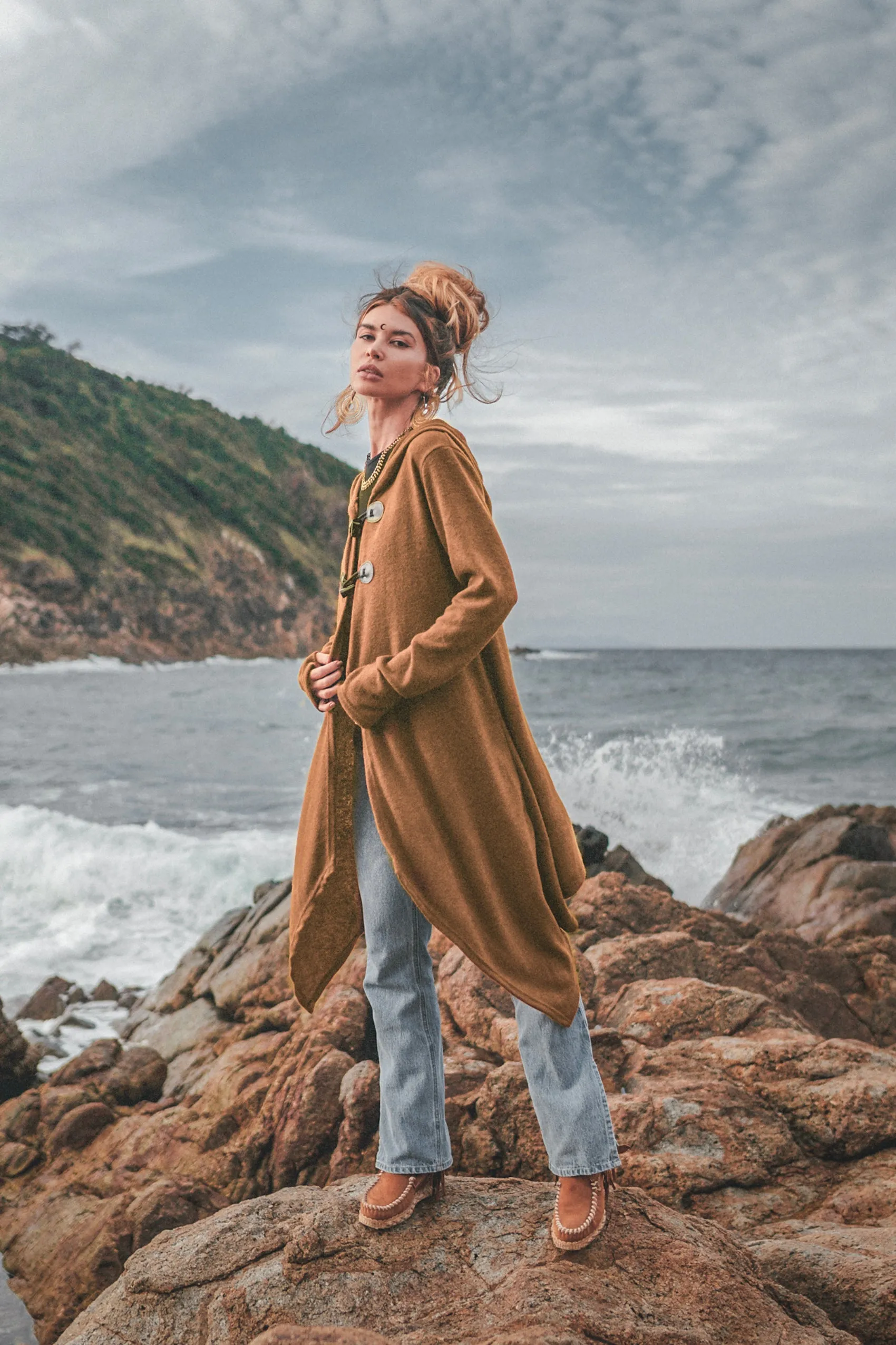 Hooded Cardigan Kala Acana Caramel