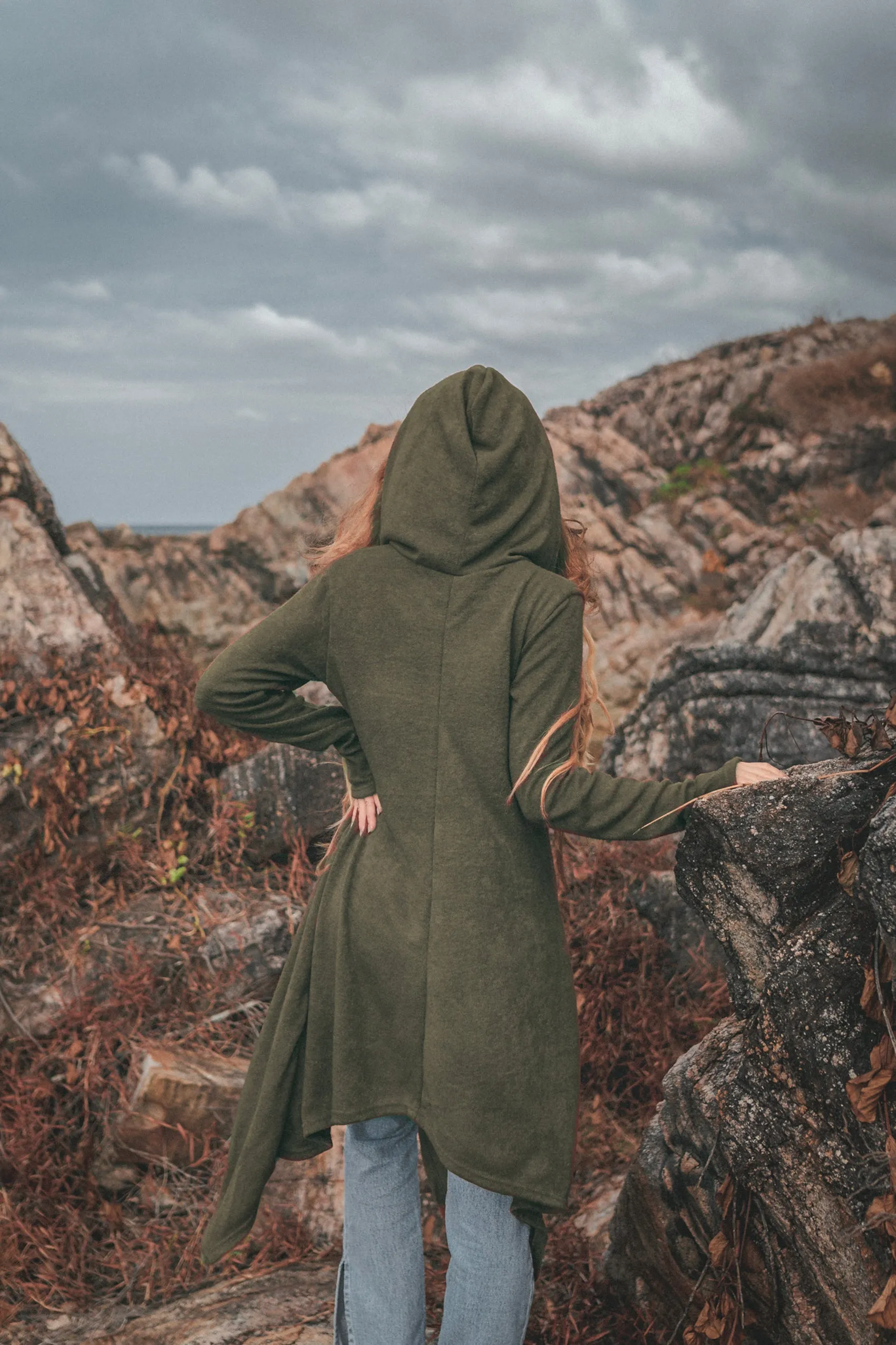 Hooded Cardigan Kala Acana Olive