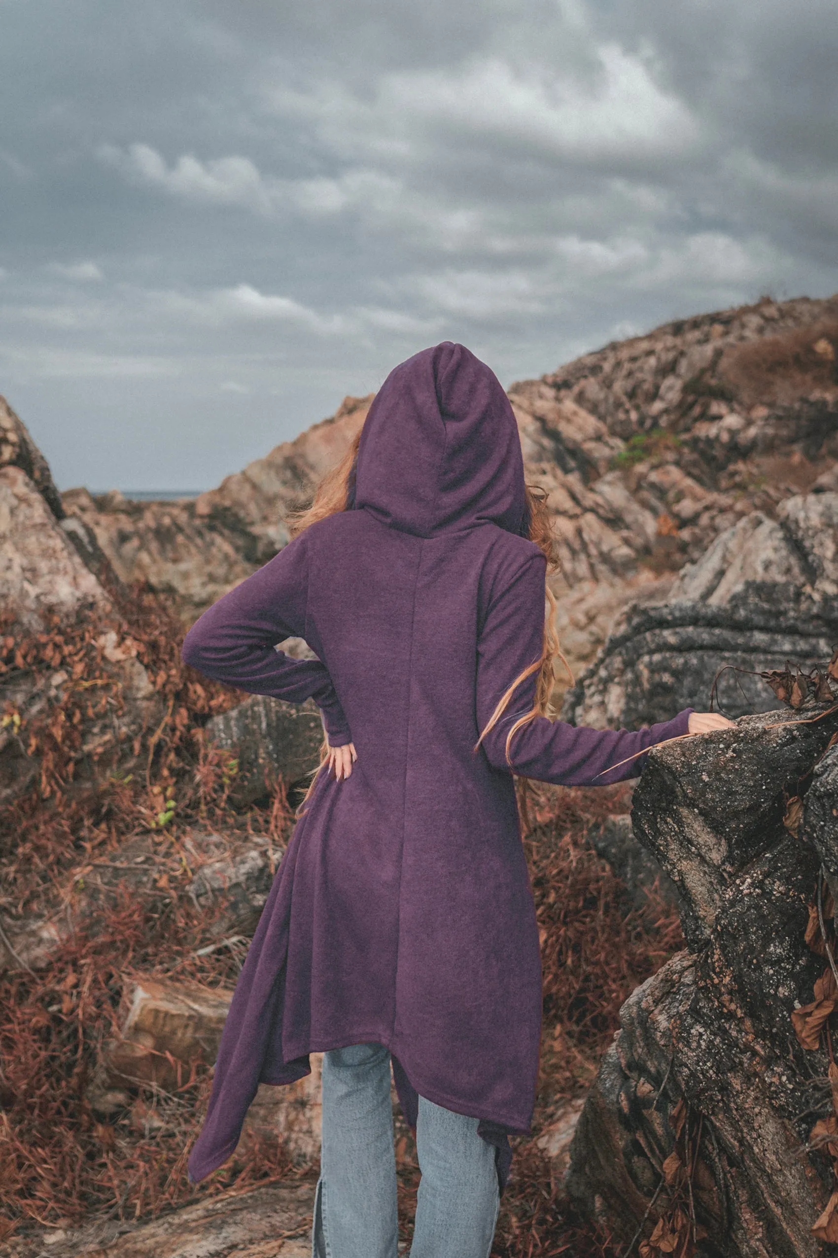 Hooded Cardigan Kala Acana Purple