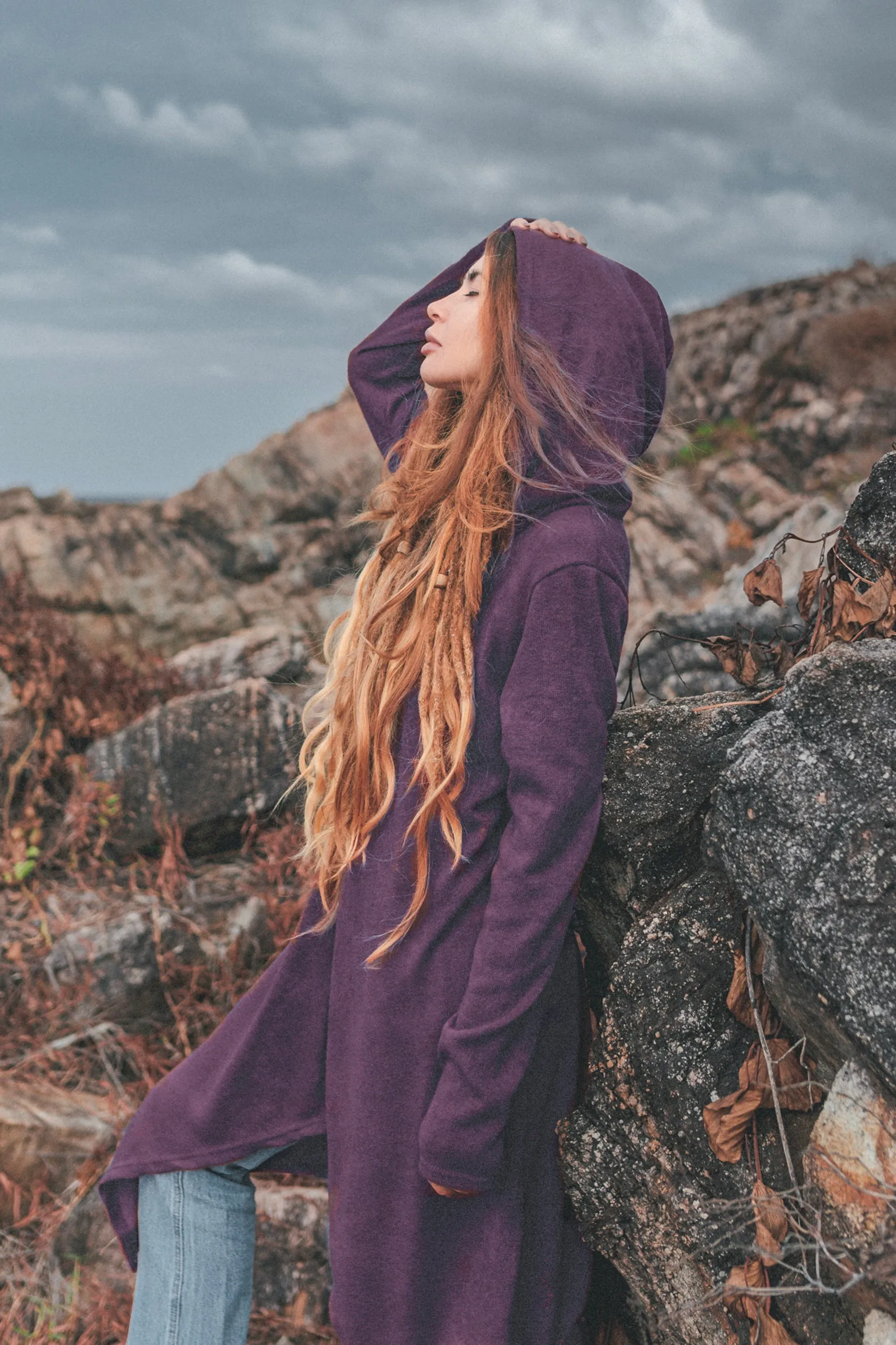 Hooded Cardigan Kala Acana Purple