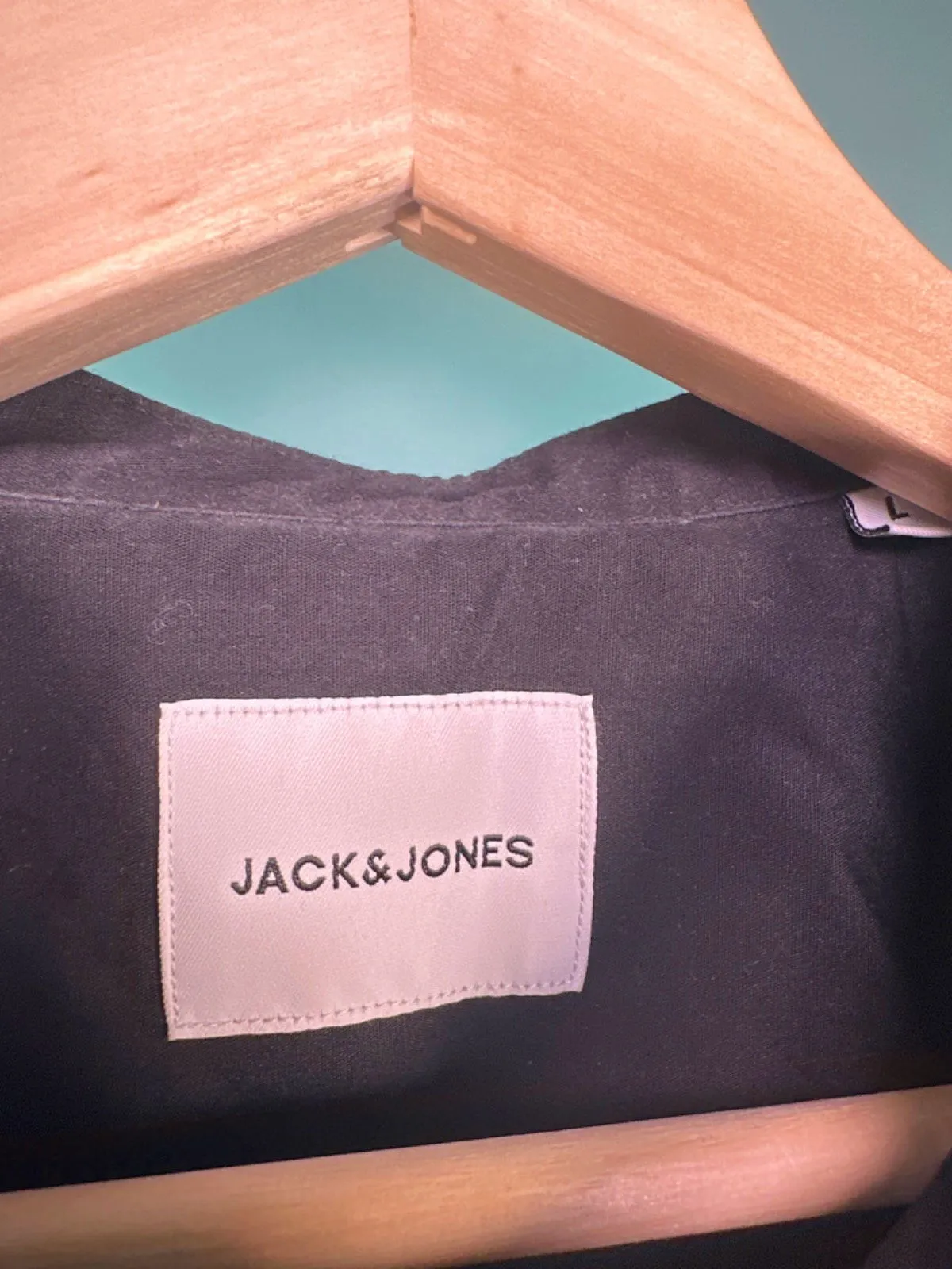 Jack & Jones Black Button-Up Shirt UK L