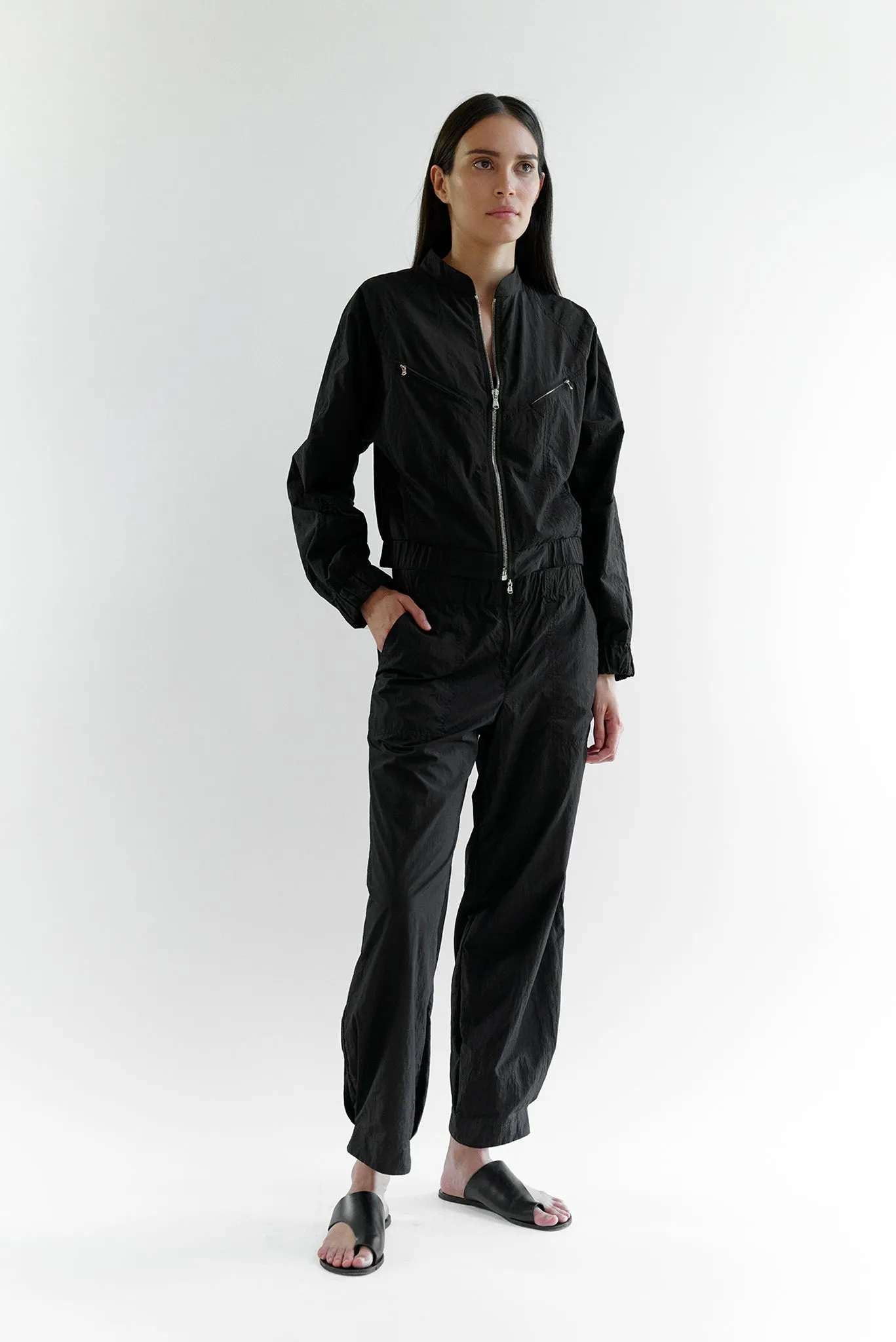 Japanese Eco Nylon Sofiya Bomber Jacket Black