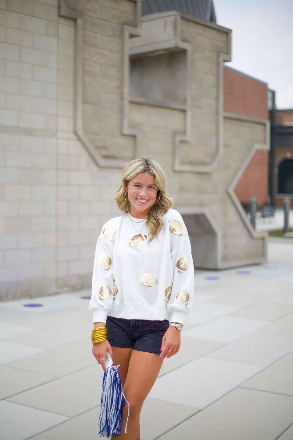 Millie Sweatshirt Gold Football Sweatshirt