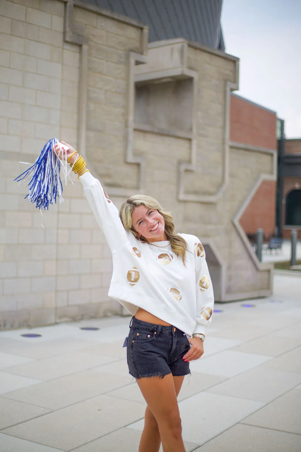 Millie Sweatshirt Gold Football Sweatshirt