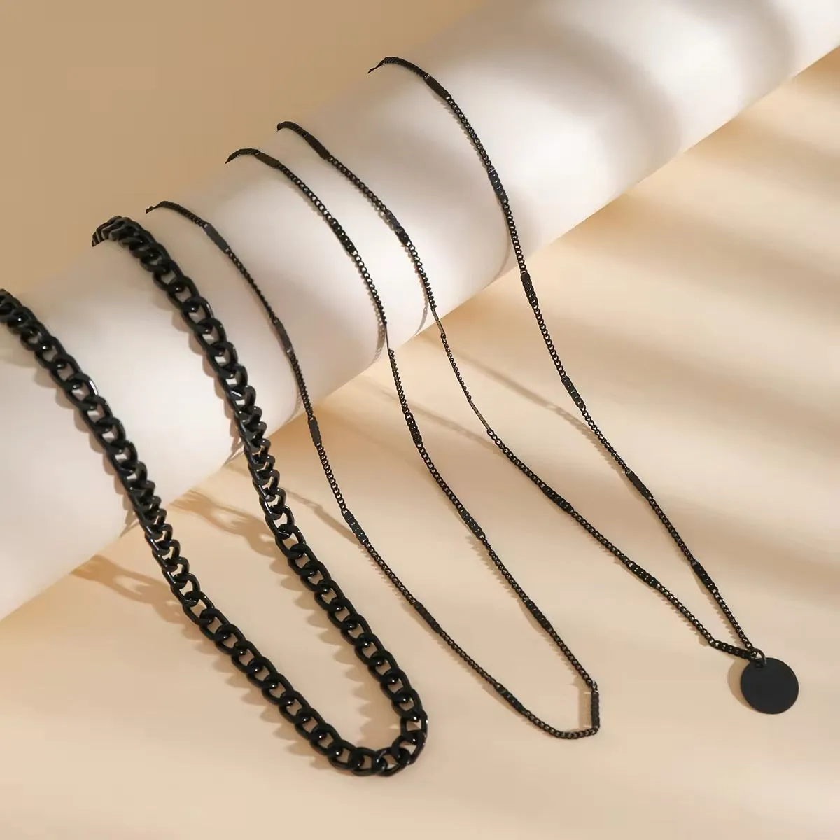 Minimalist Bohemian Metal Circle Pendant Necklace