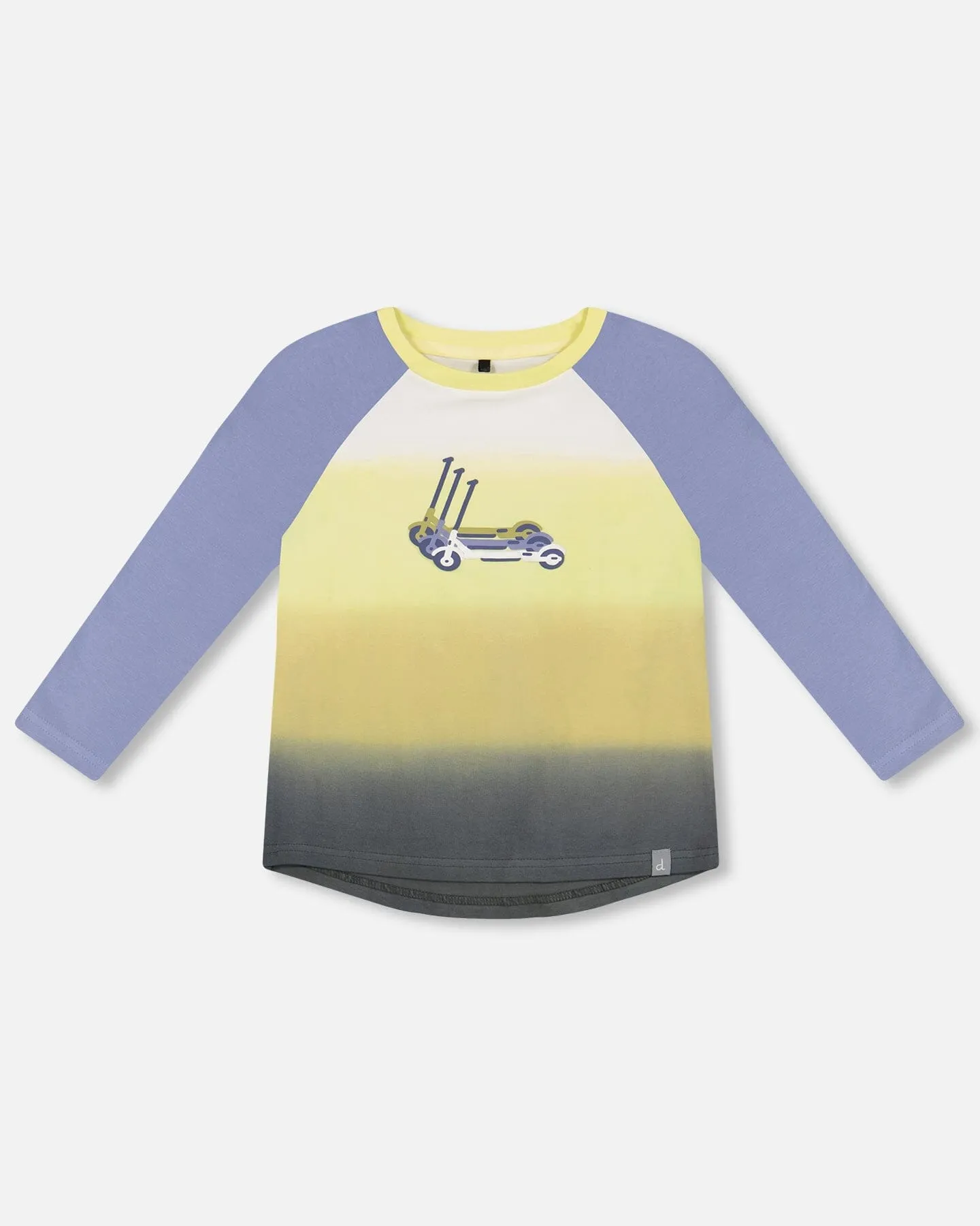 Organic Cotton Long Sleeve T-Shirt Gradient Blue