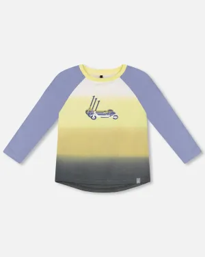 Organic Cotton Long Sleeve T-Shirt Gradient Blue