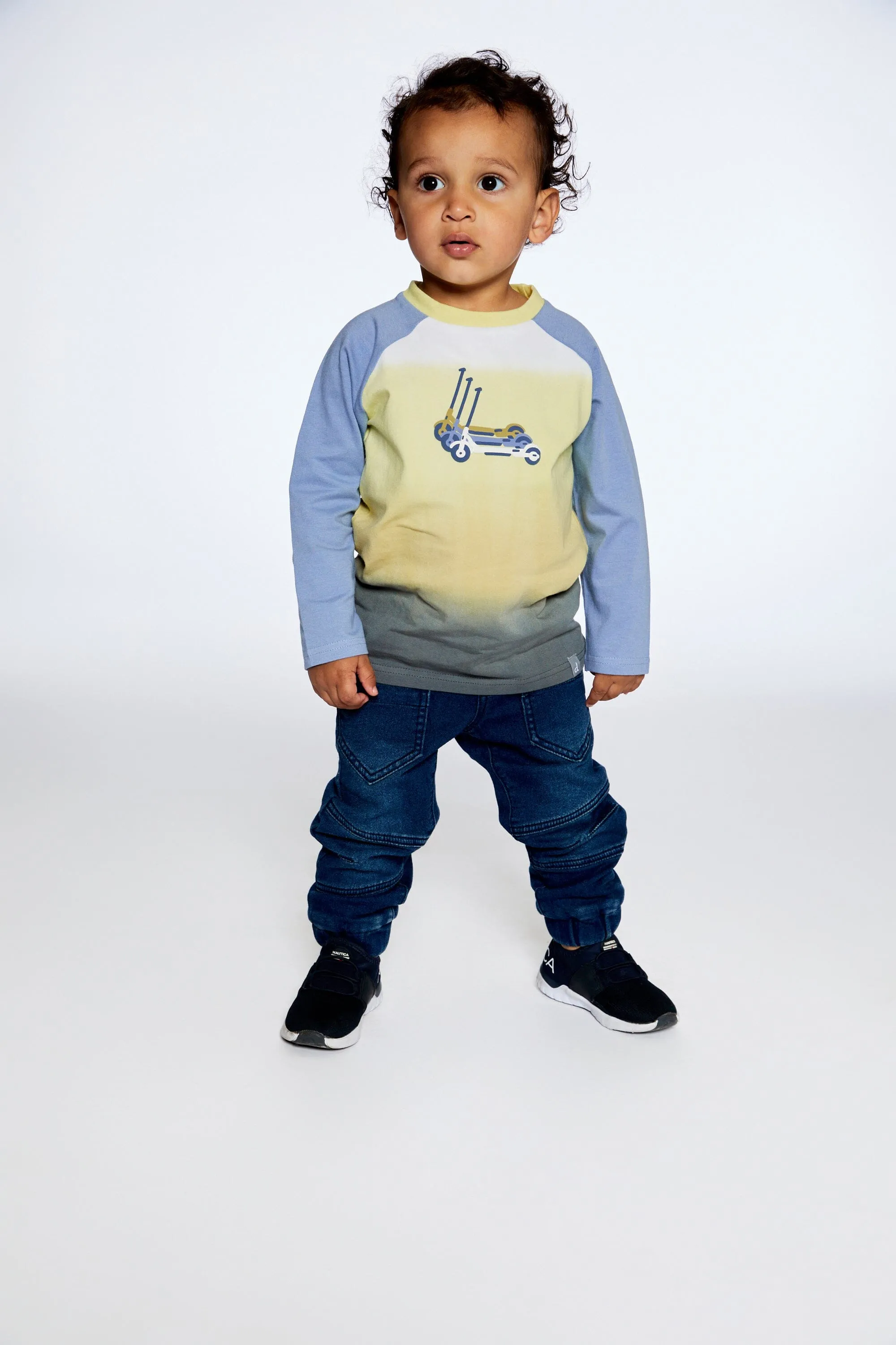 Organic Cotton Long Sleeve T-Shirt Gradient Blue