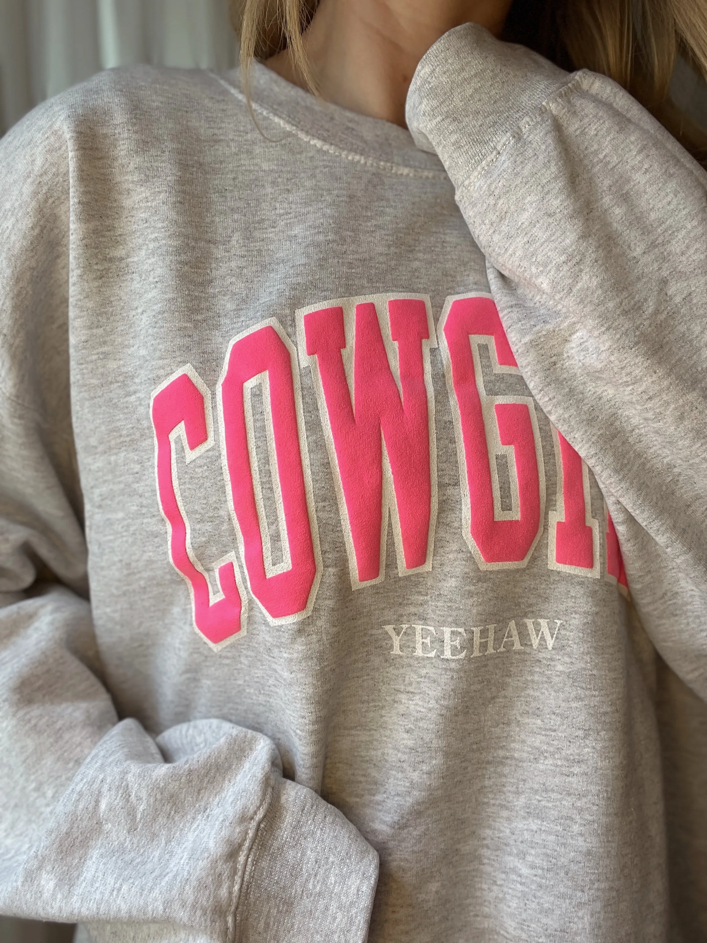 Pink Cowgirl Yeehaw Crewneck