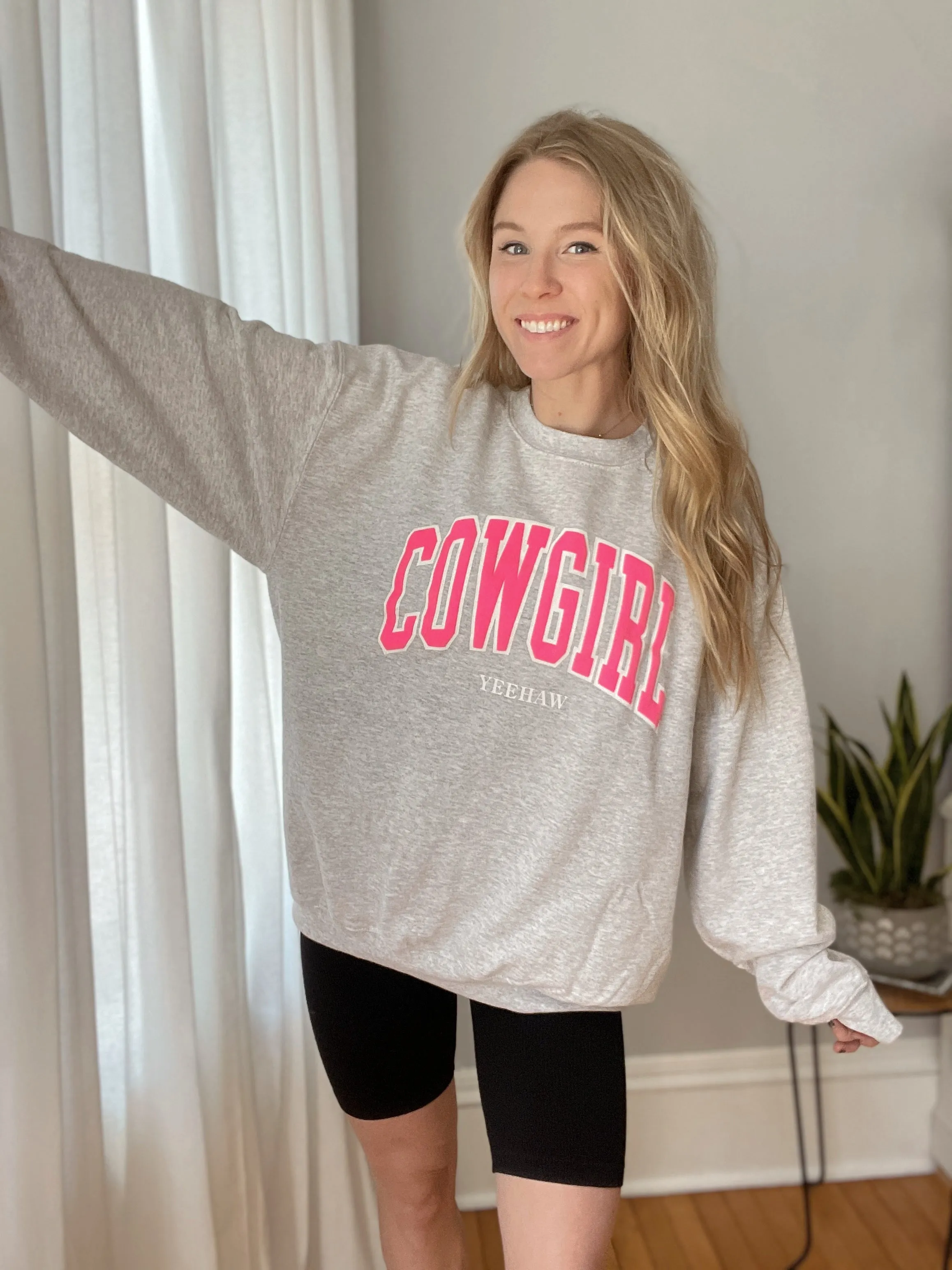 Pink Cowgirl Yeehaw Crewneck