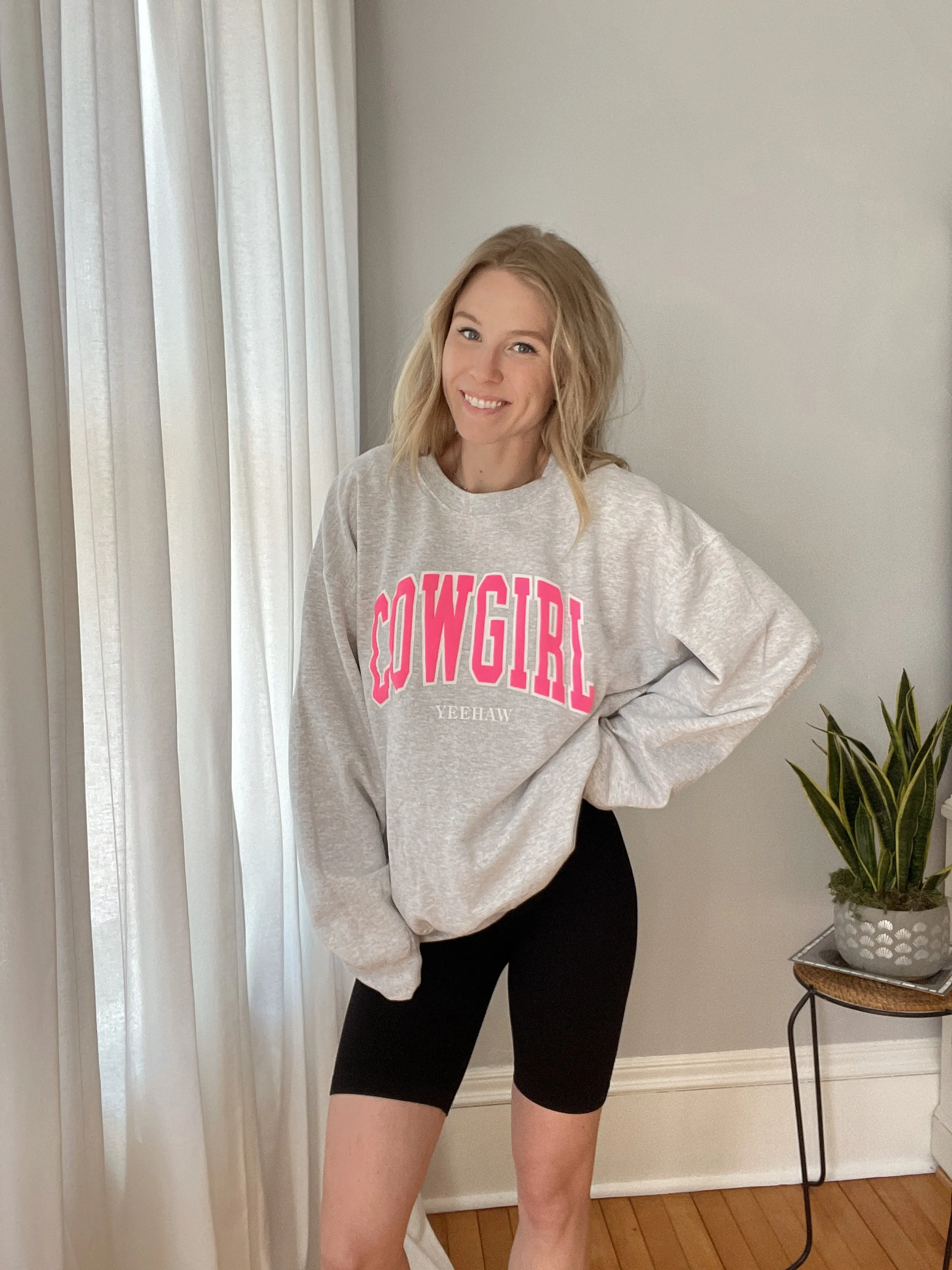 Pink Cowgirl Yeehaw Crewneck