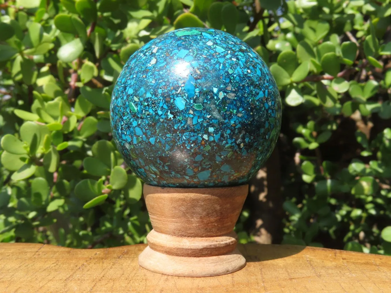 Polished Chrysocolla Conglomerate Sphere x 1 From Congo