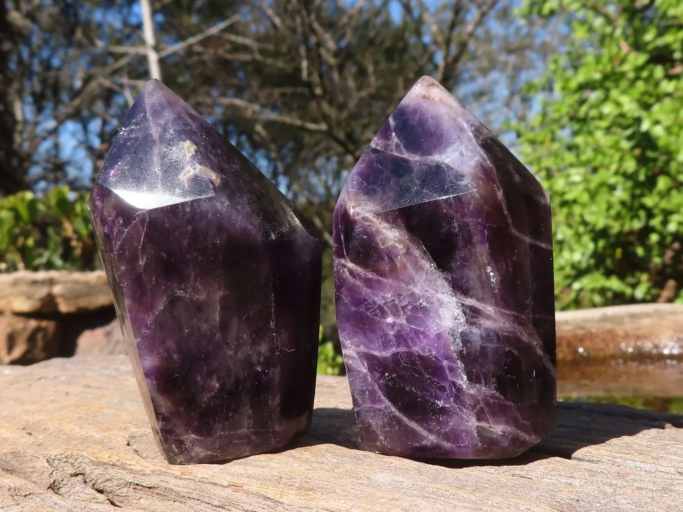 Polished Dark Purple Amethyst Points x 6 From Mapatizya, Zambia