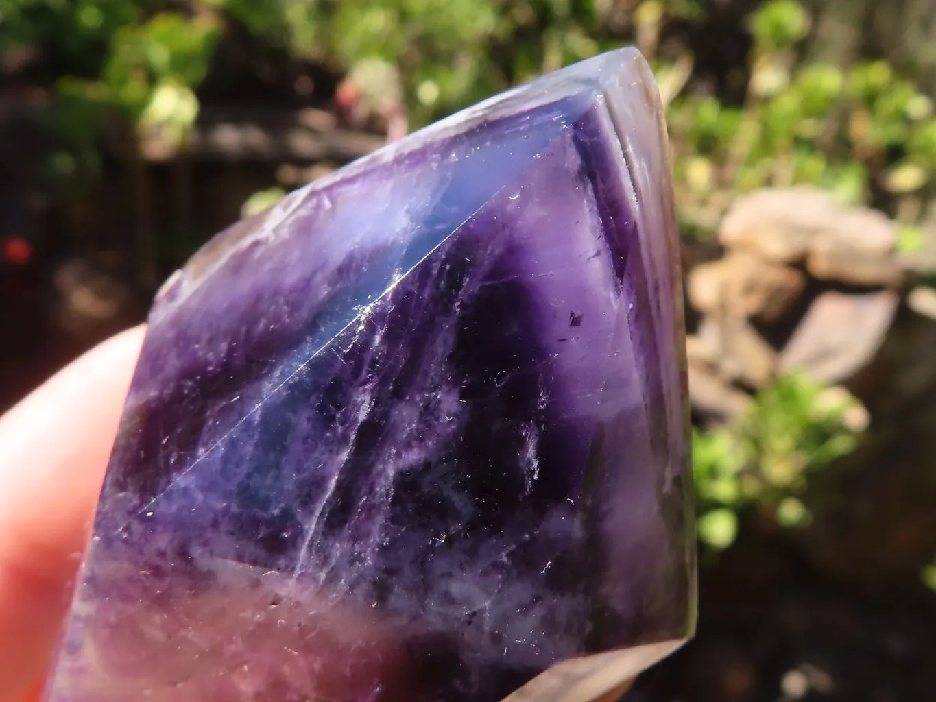 Polished Dark Purple Amethyst Points x 6 From Mapatizya, Zambia