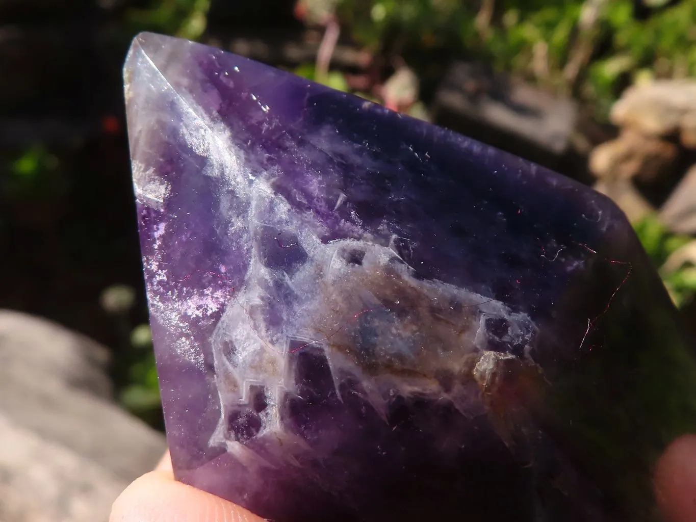 Polished Dark Purple Amethyst Points x 6 From Mapatizya, Zambia