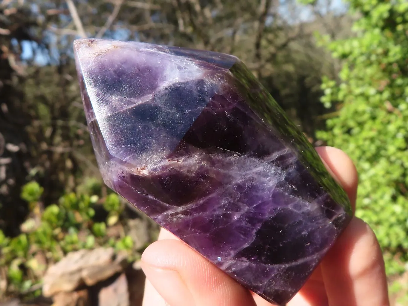 Polished Dark Purple Amethyst Points x 6 From Mapatizya, Zambia