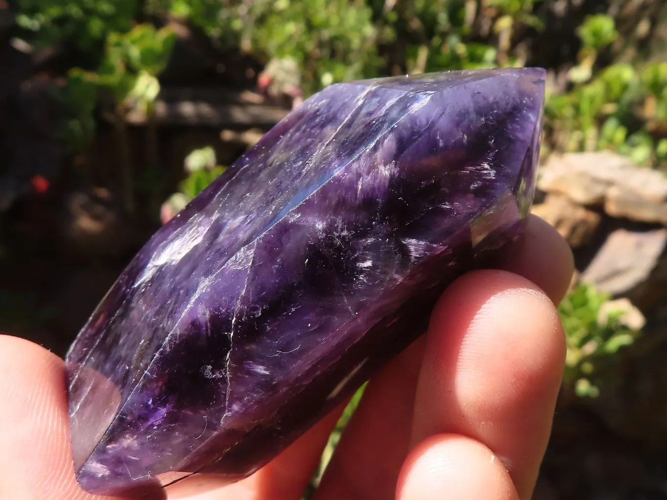 Polished Dark Purple Amethyst Points x 6 From Mapatizya, Zambia