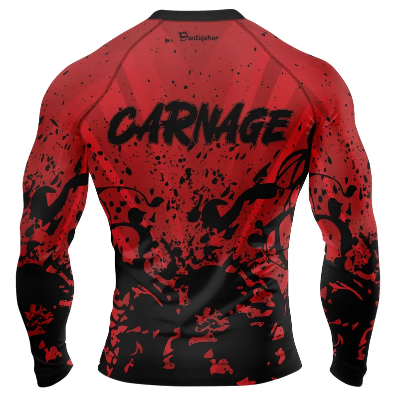 Red Carnage Men's Long Sleeve Rash Guard