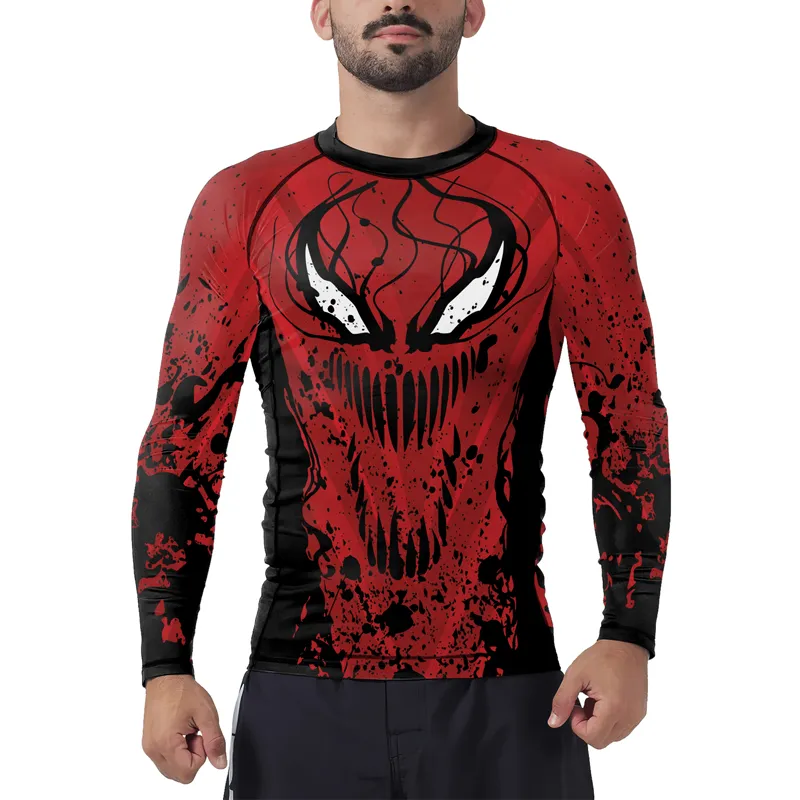 Red Carnage Men's Long Sleeve Rash Guard